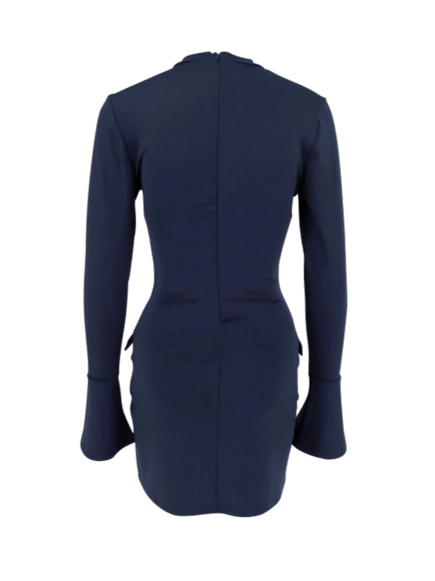 High Neck Solid Bodycon Dress - Image 3