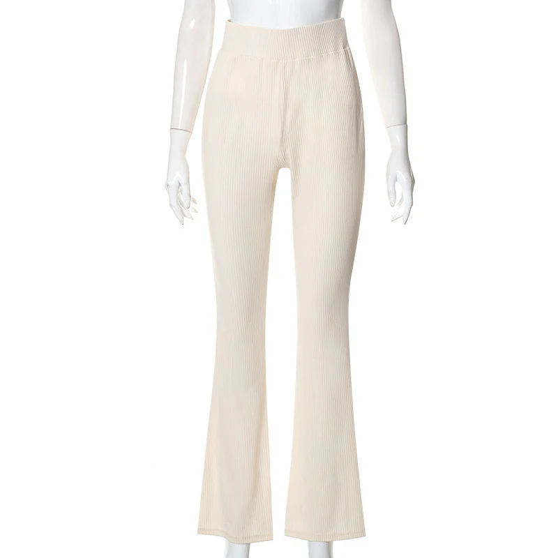 Khaki High Waist Flare Pant - Image 3