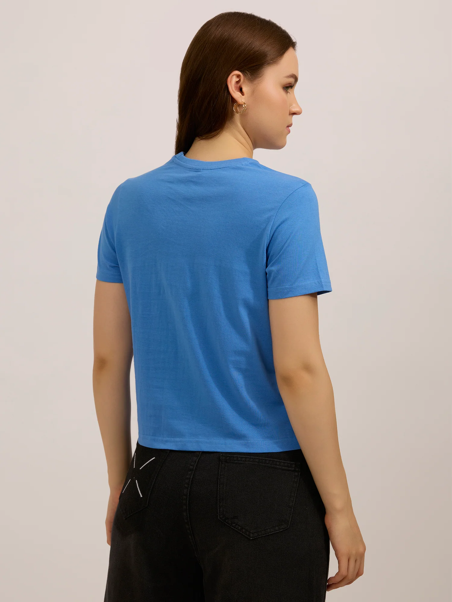 Light Blue Graphic Regular T-Shirt - Image 2