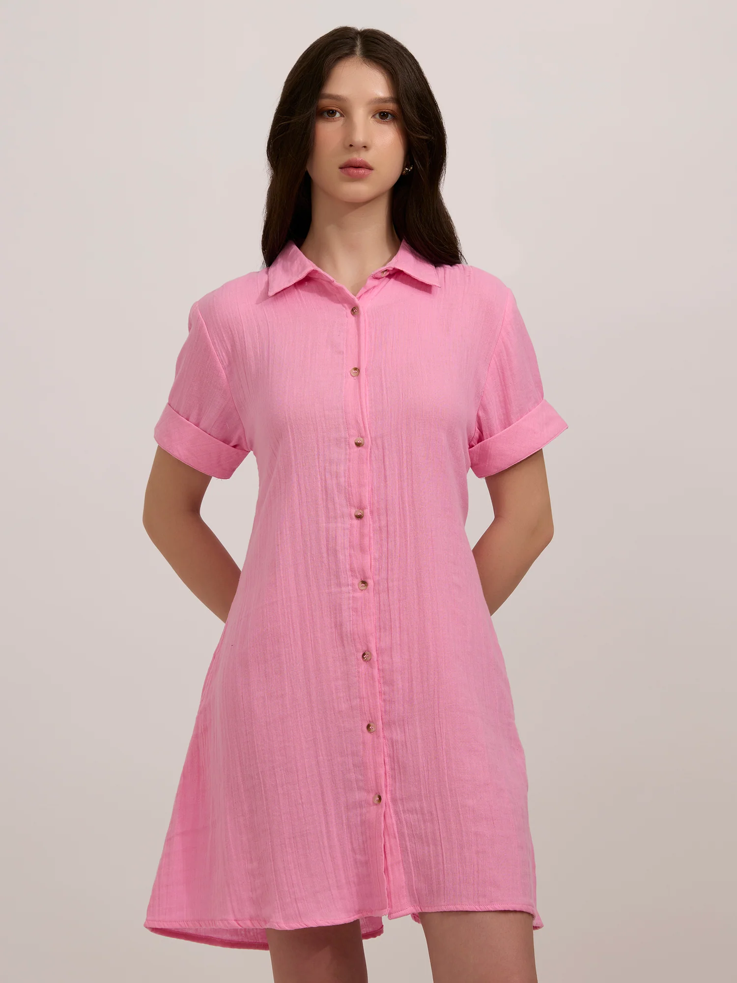 Lilac Aline Shirt Dress - Image 3