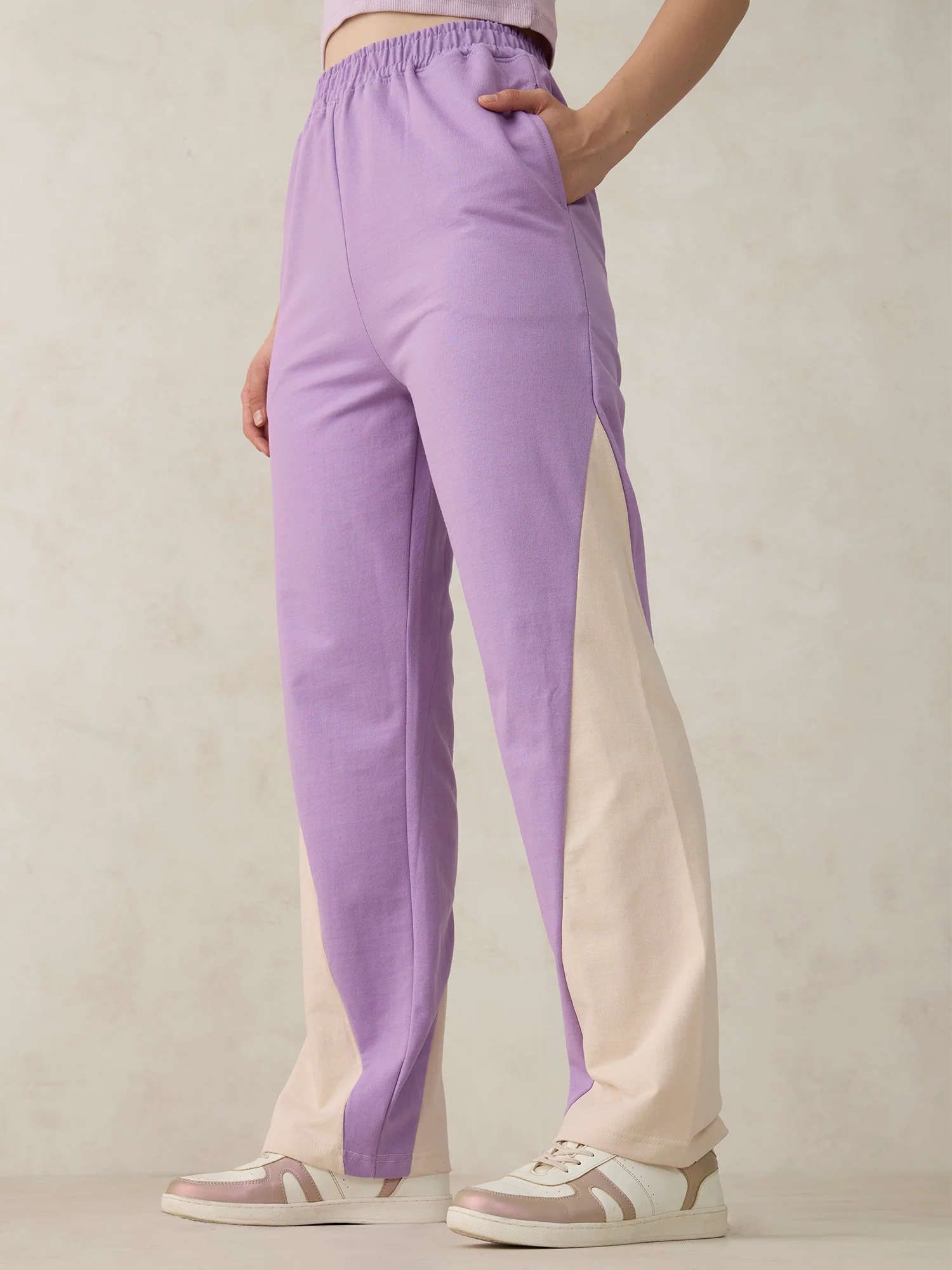 Lilac Cut And Sew Coloured Jogger - Image 3