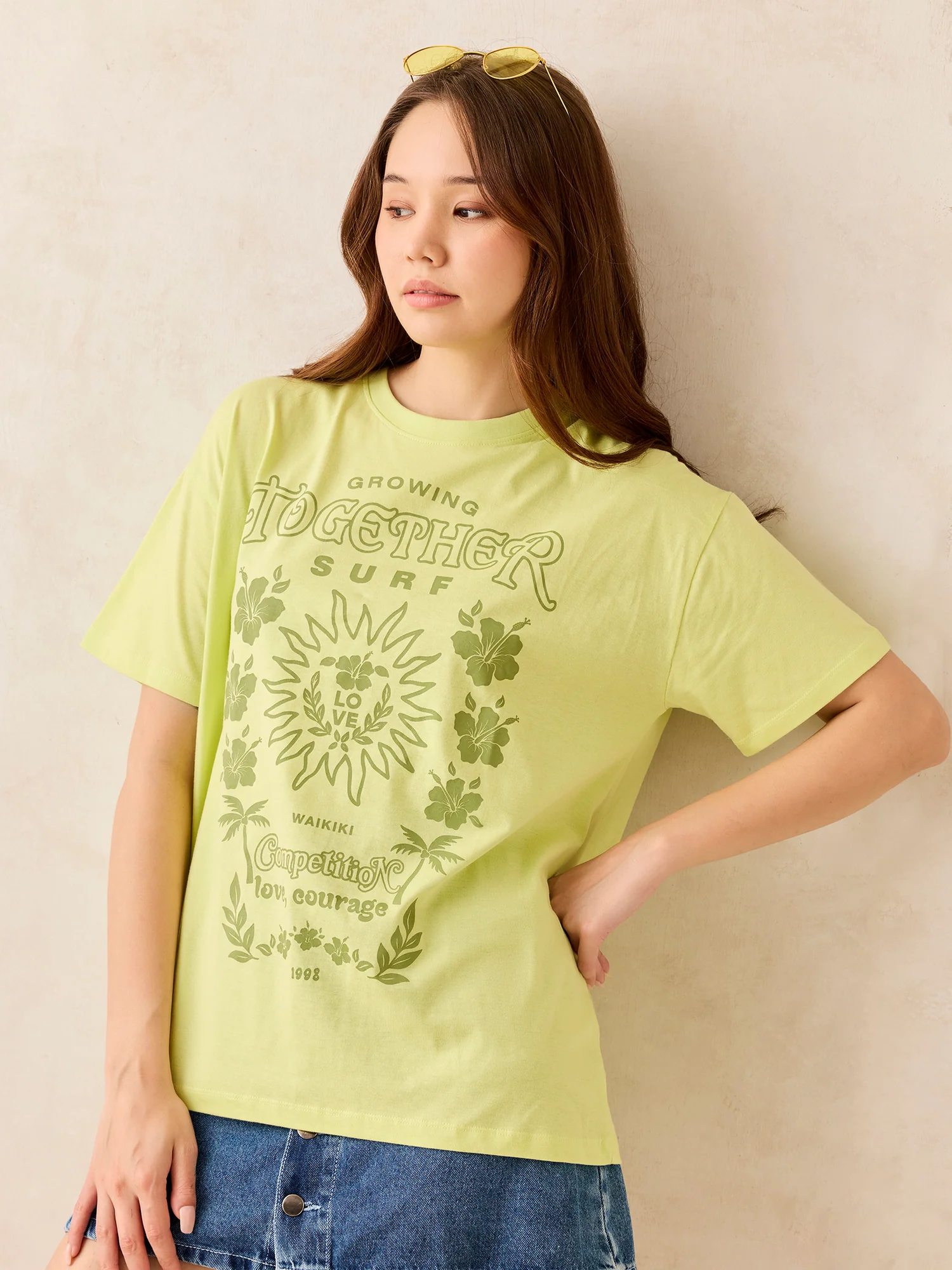 Lime Crew Neck Graphic T-Shirt - Image 4