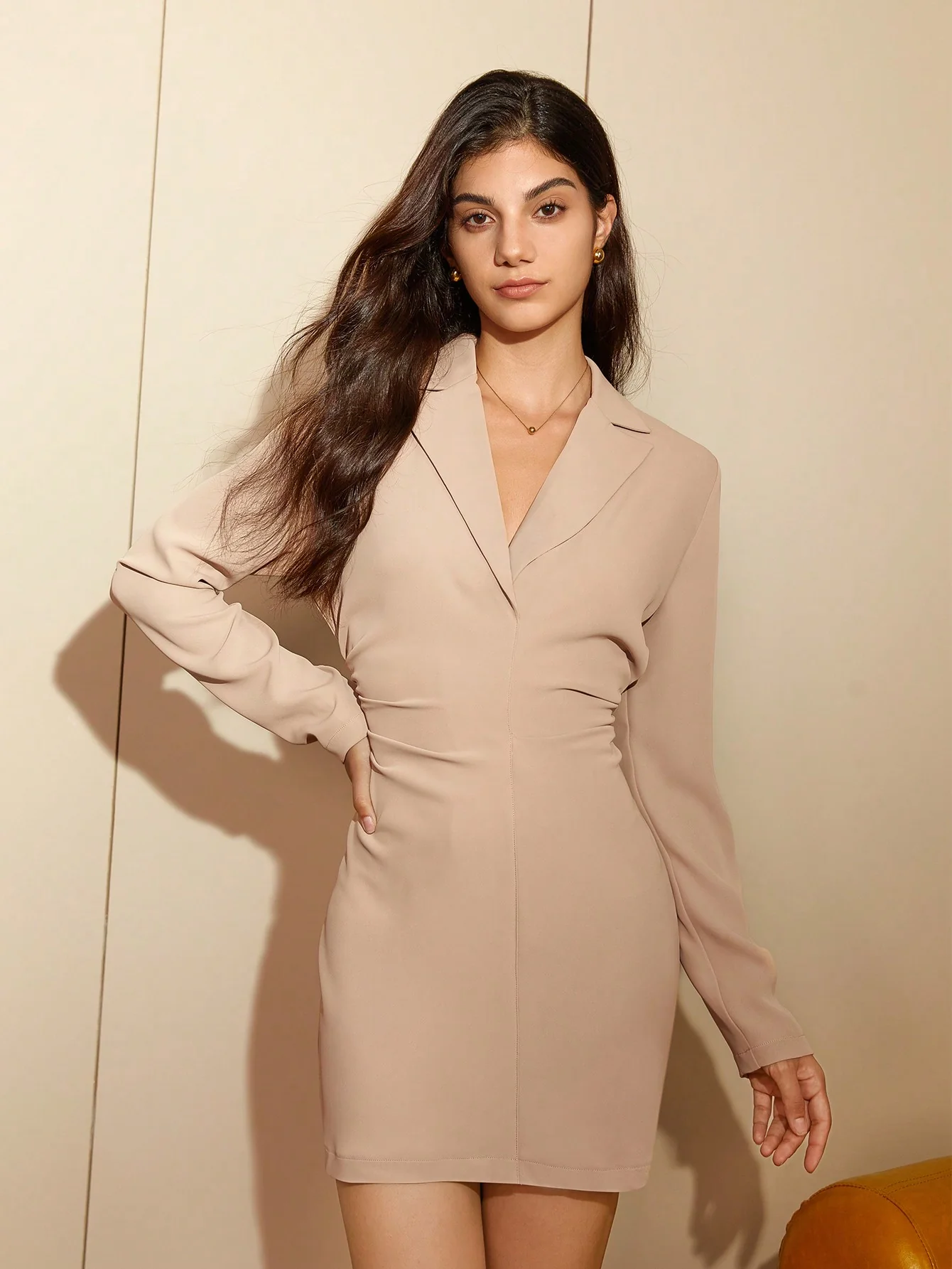 Mini Dress With Ruched Waist - Image 3