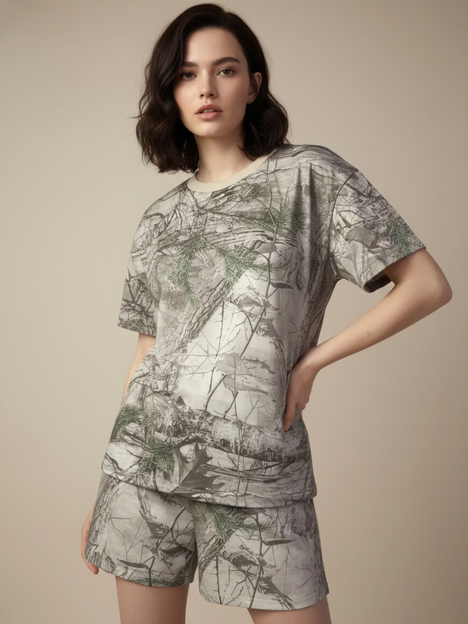 Multi Abstract Camo Printed Co-Ord Set