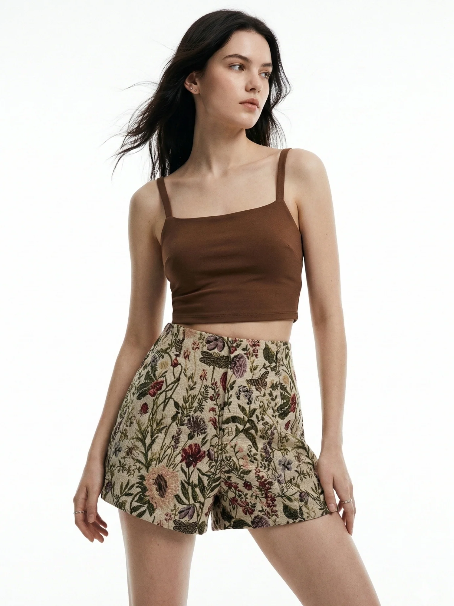 Multi High Waist Printed Shorts - Image 2