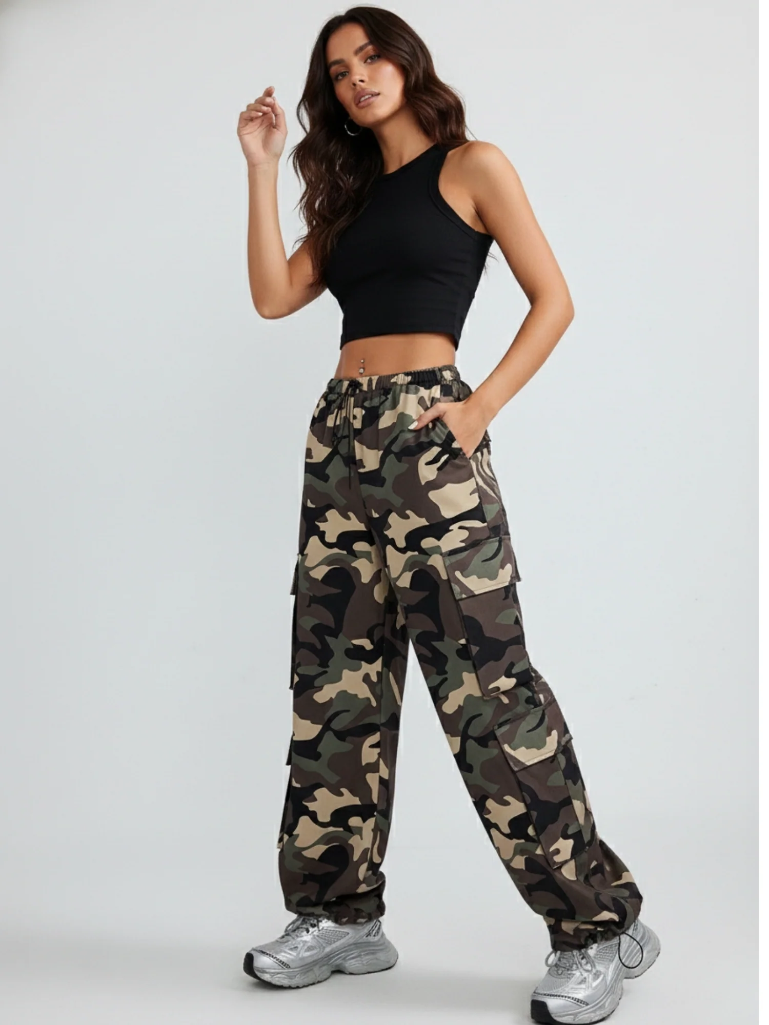 Multi High Waist Printed Wide Leg Trouser - Image 2