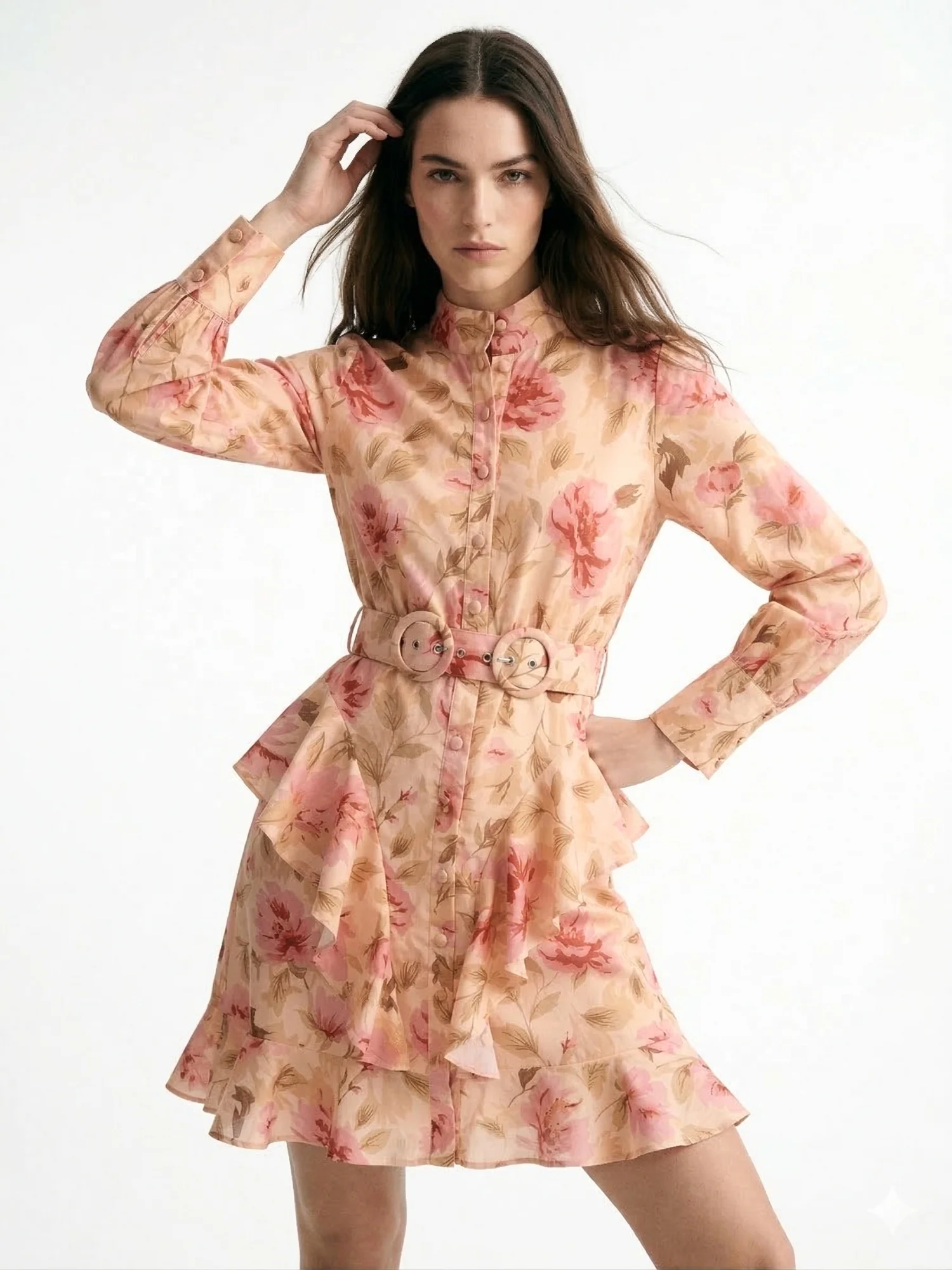 Multi Mock Neck Printed Dress - Image 2