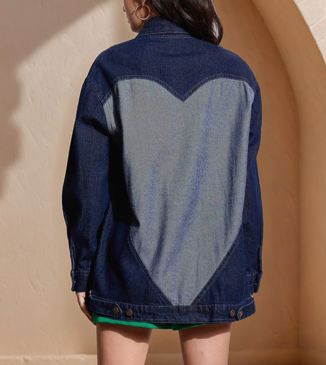 Navy Blue Full Sleeve Back Design Jacket - Image 2