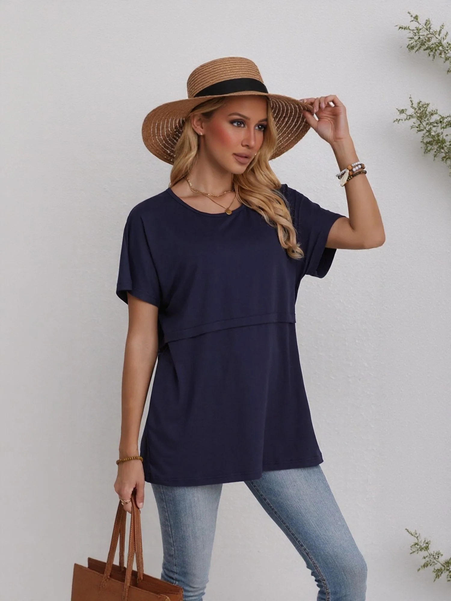 Navy Blue Over Sized T-Shirt - Image 2