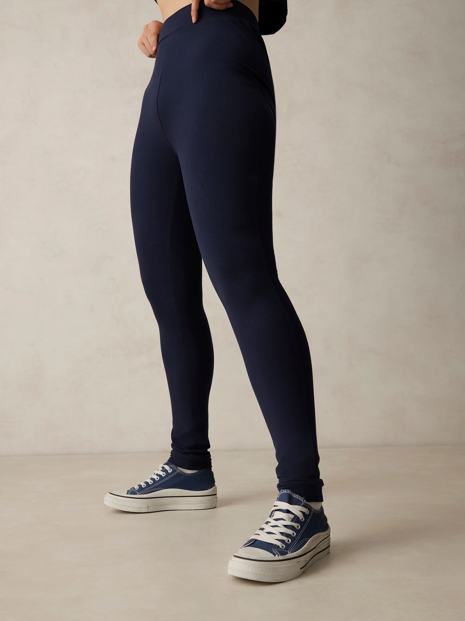 Navy Blue Placement Print T-Shirt And Fitted Bottom Co-Ord Set - Image 4