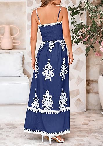 Navy Blue Strappy Contrast Coloured Printed Dress - Image 2