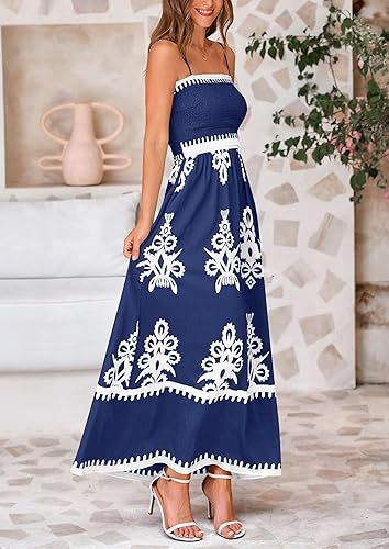 Navy Blue Strappy Contrast Coloured Printed Dress - Image 3