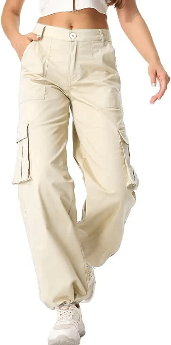 Off White Cargo Pockets Wide Leg Pant - Image 3