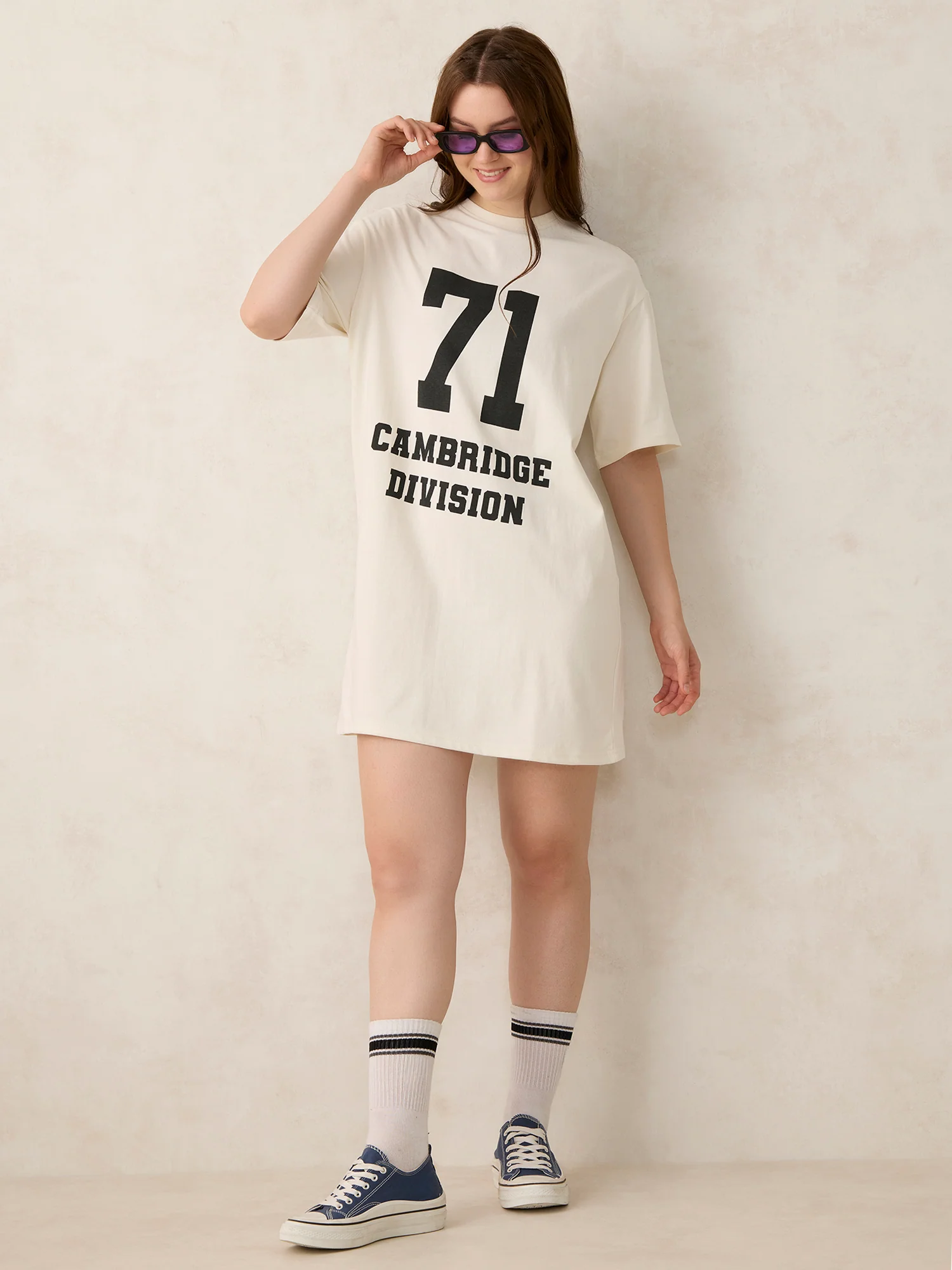 Off White Varsity Graphic Dress - Image 6