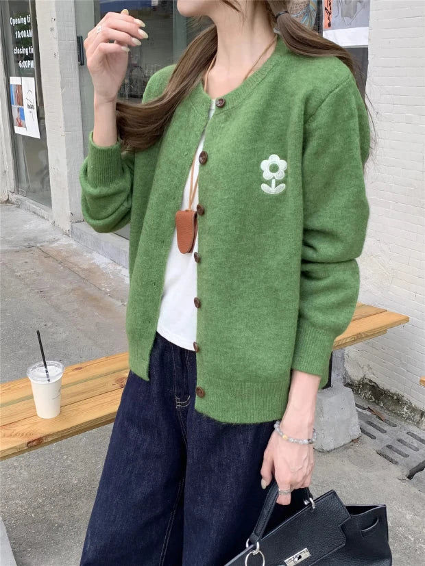 Olive Full Sleeve Front Buttoned Cardigan - Image 5