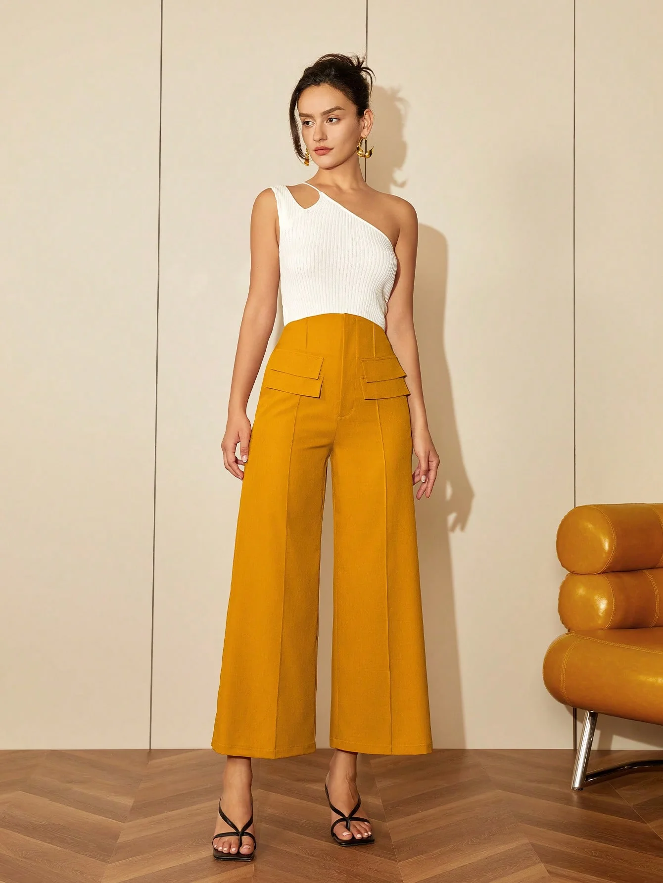 One Shoulder Cutout Knit Top - Image 3