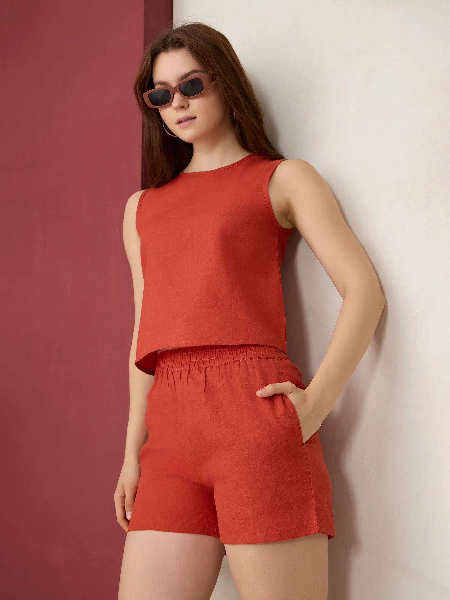 Orange Sleeveless Co-Ord Set - Image 6