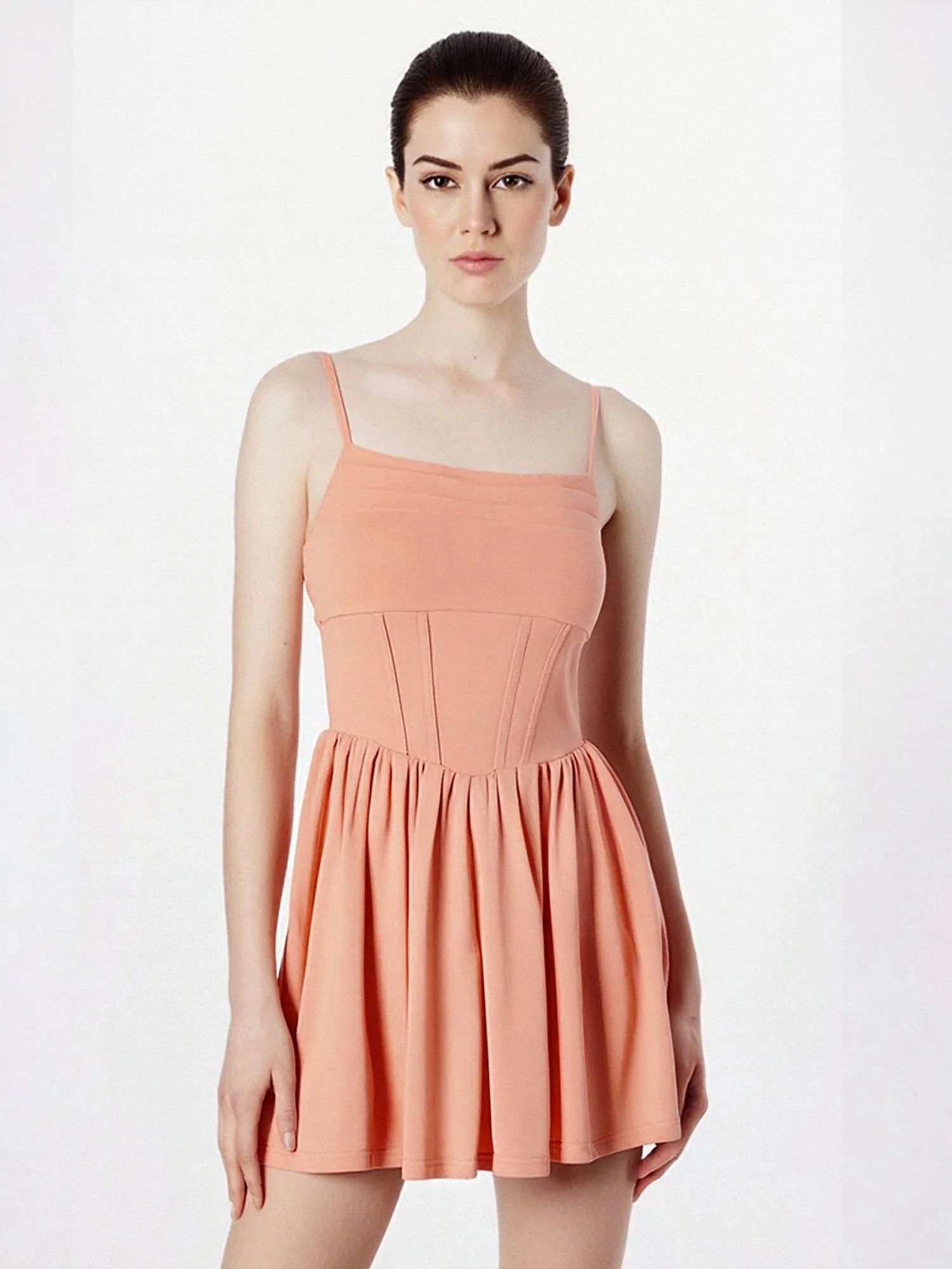 Pink Corset Fit And Flare Mini Dress - Image 2