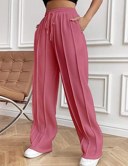 Pink Elasticated Regular Fit Drawstring Joggers - Image 3