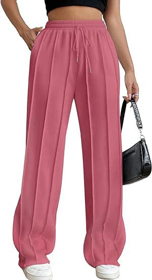 Pink Elasticated Regular Fit Drawstring Joggers - Image 4