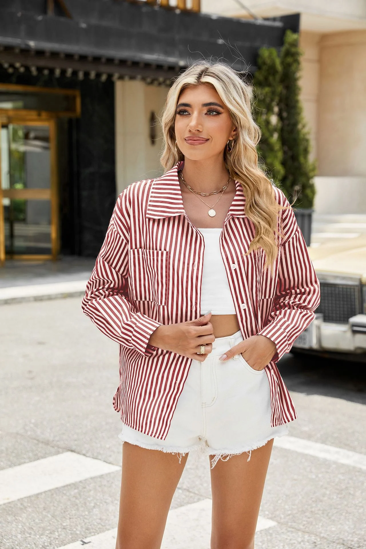 Pink Full Sleeve Front Buttoned Shirt - Image 4