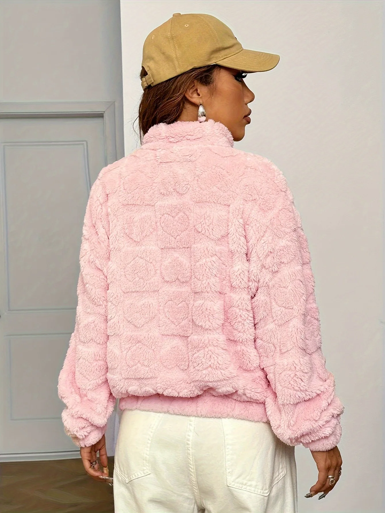 Pink Full Sleeve Fur Jacket - Image 3