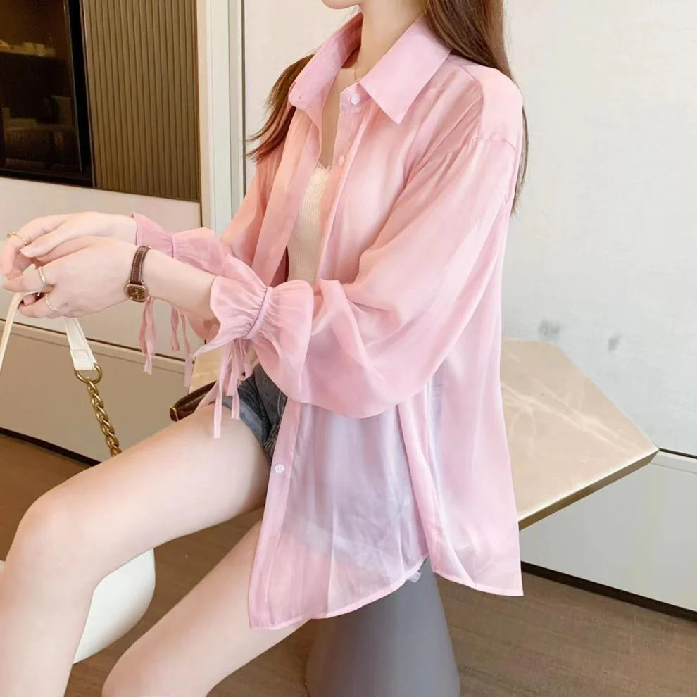 Pink Longline Sheer Shirt - Image 2