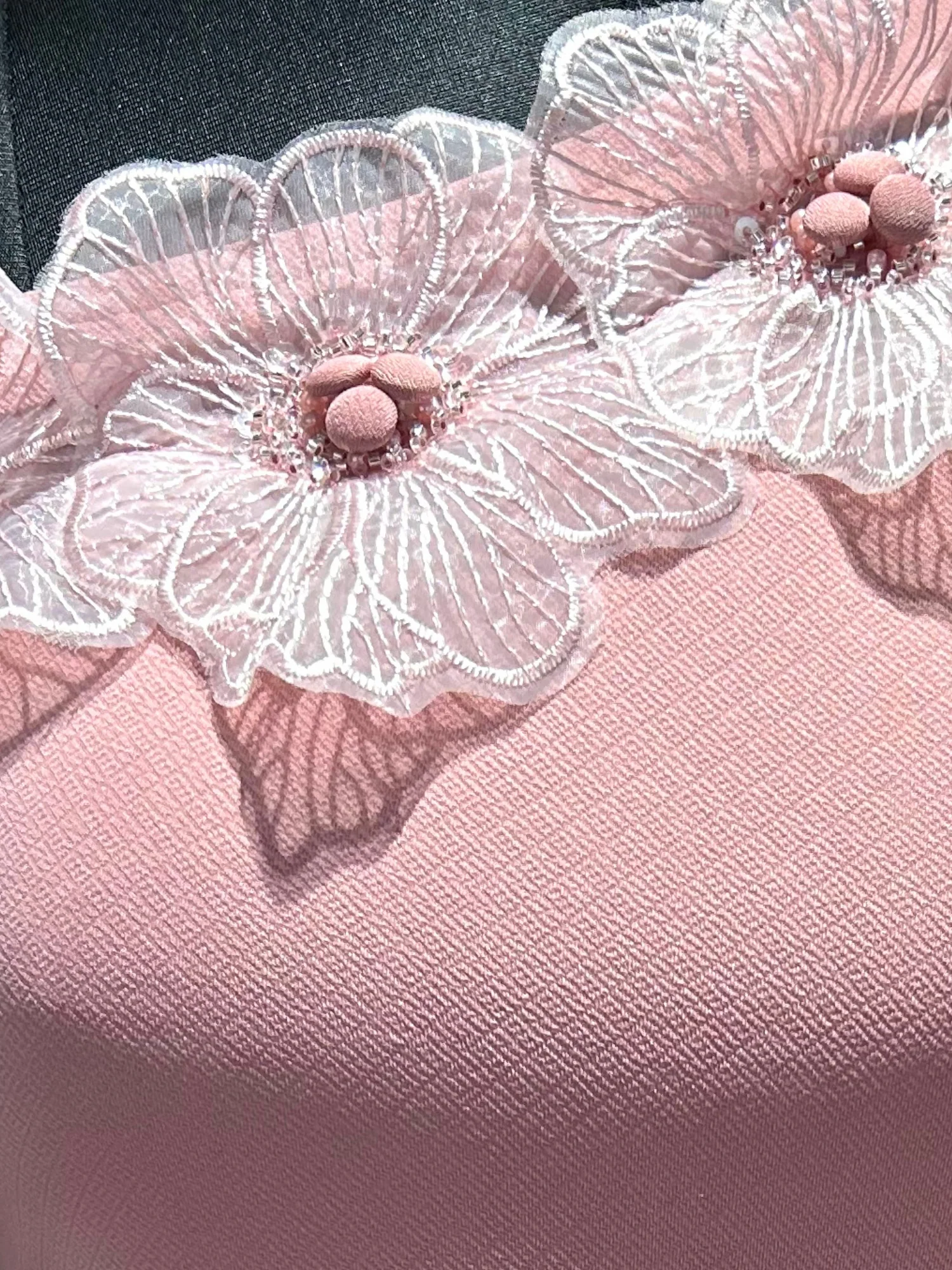 Pink Off-Shoulder Top With Floral Embellishments - Image 4