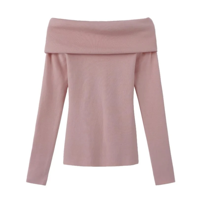 Pink One Shoulder Flat Knit Top