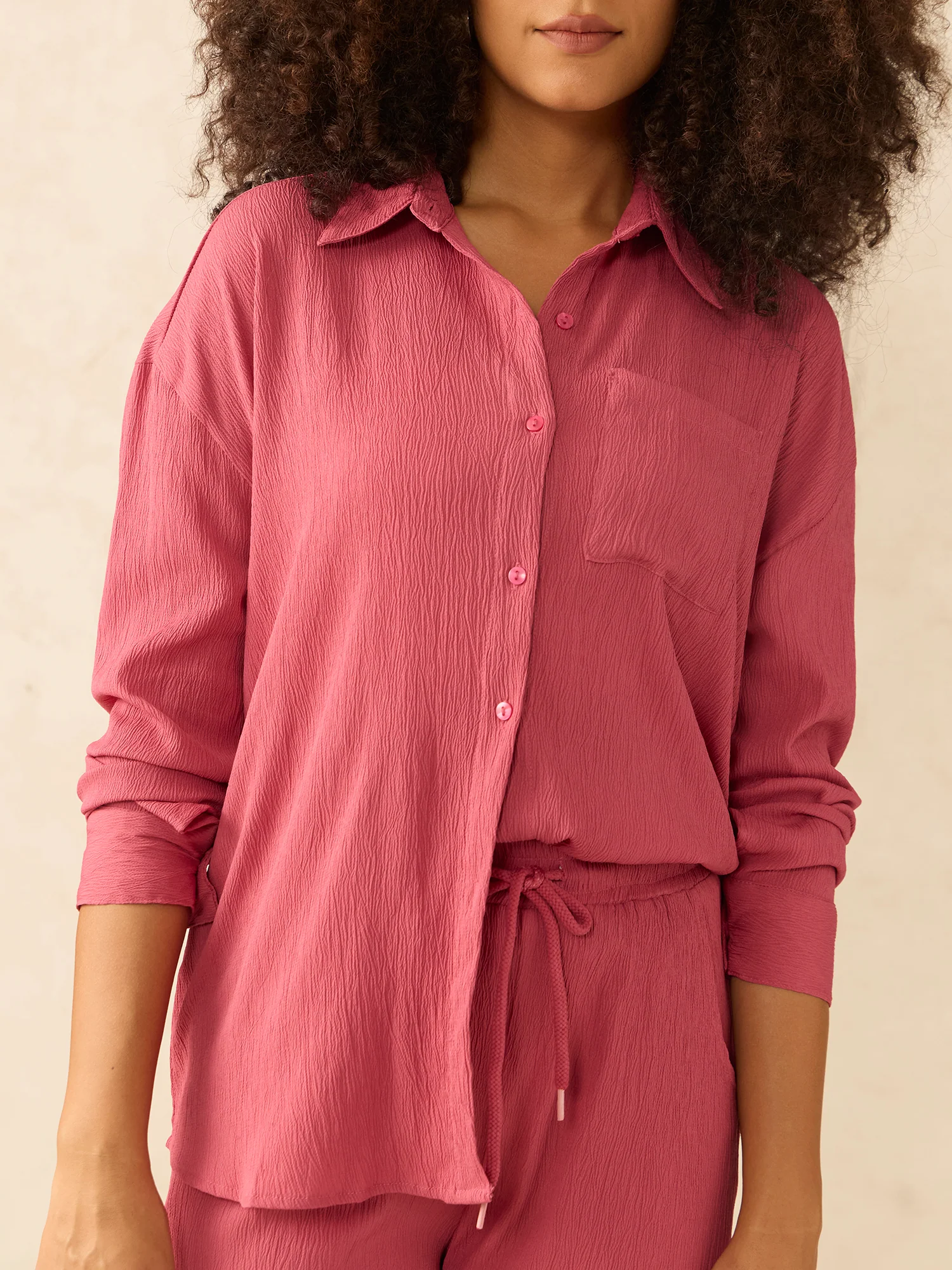 Pink Oversized Shirt & Pant Co-Ord Set - Image 5