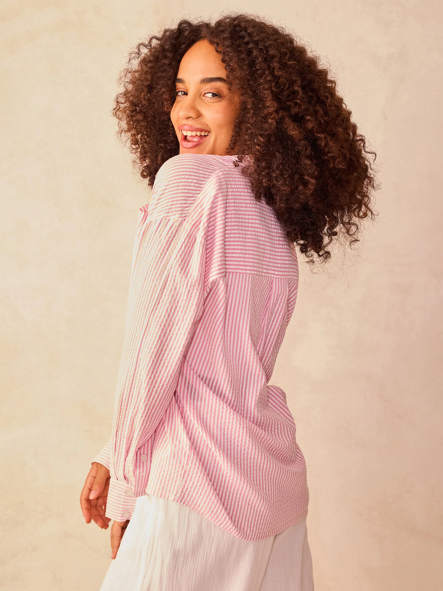 Pink Oversized Stripe Shirt - Image 5