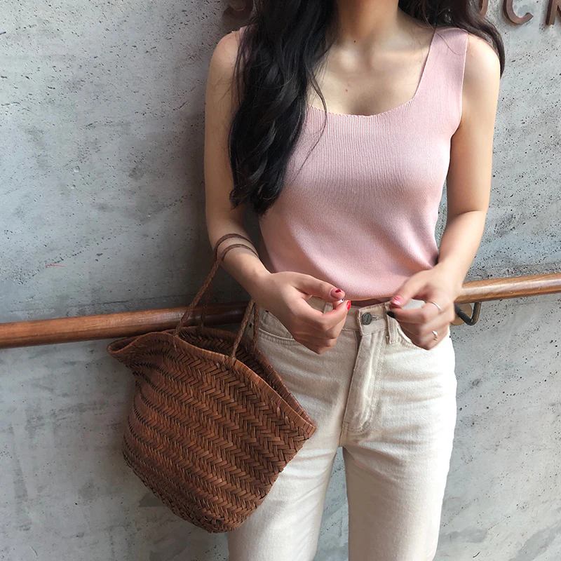 Pink Sleeveless Basic Tank Top - Image 2