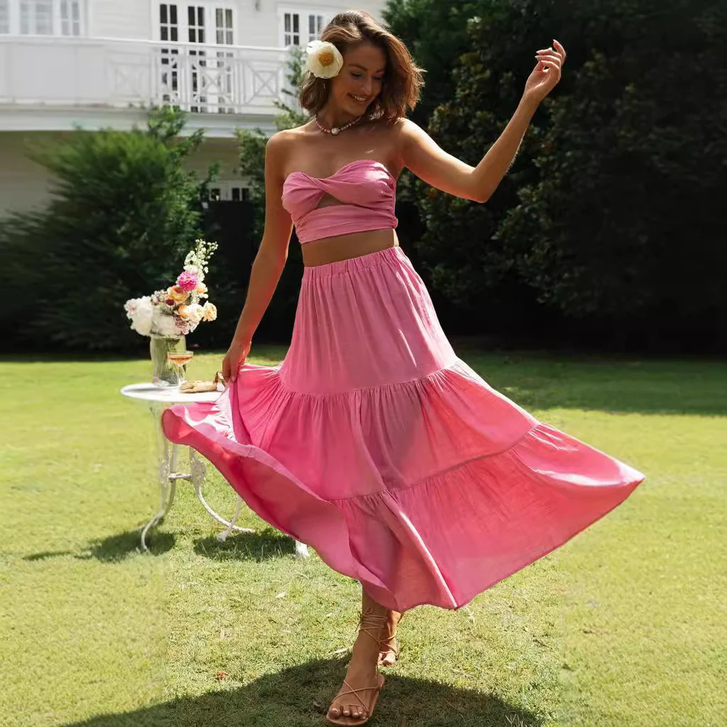 Pink Top And Skirt Co-Ord Set - Image 2