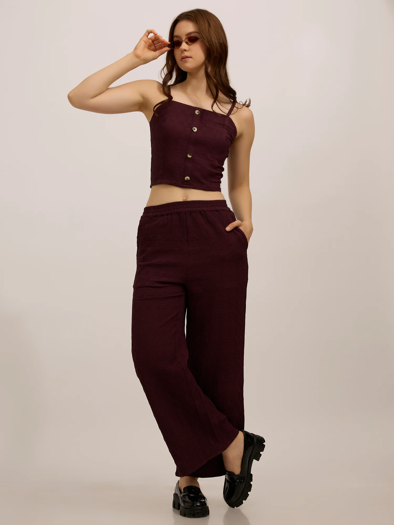 Maroon Top & Pant Vacay Co-Ord Set - Image 8