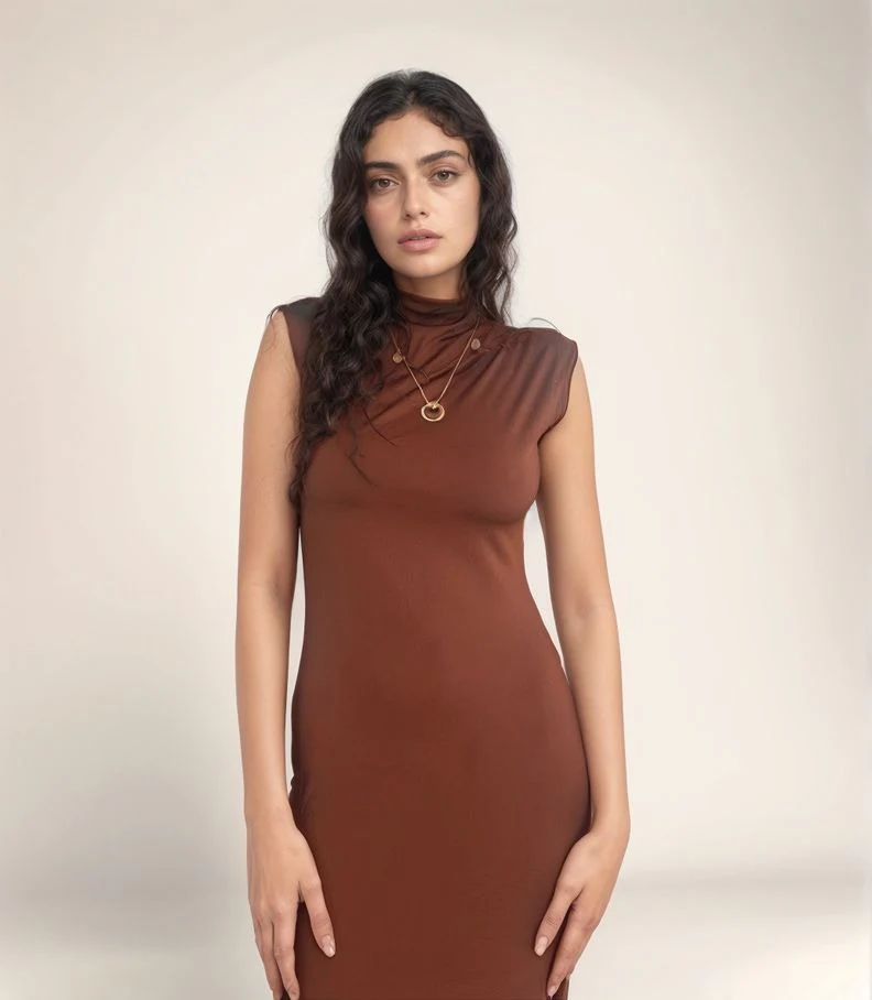 Brown Tank Slip Dress - Image 2