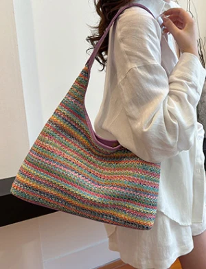 Purple Textured Slouch Hobo - Image 2