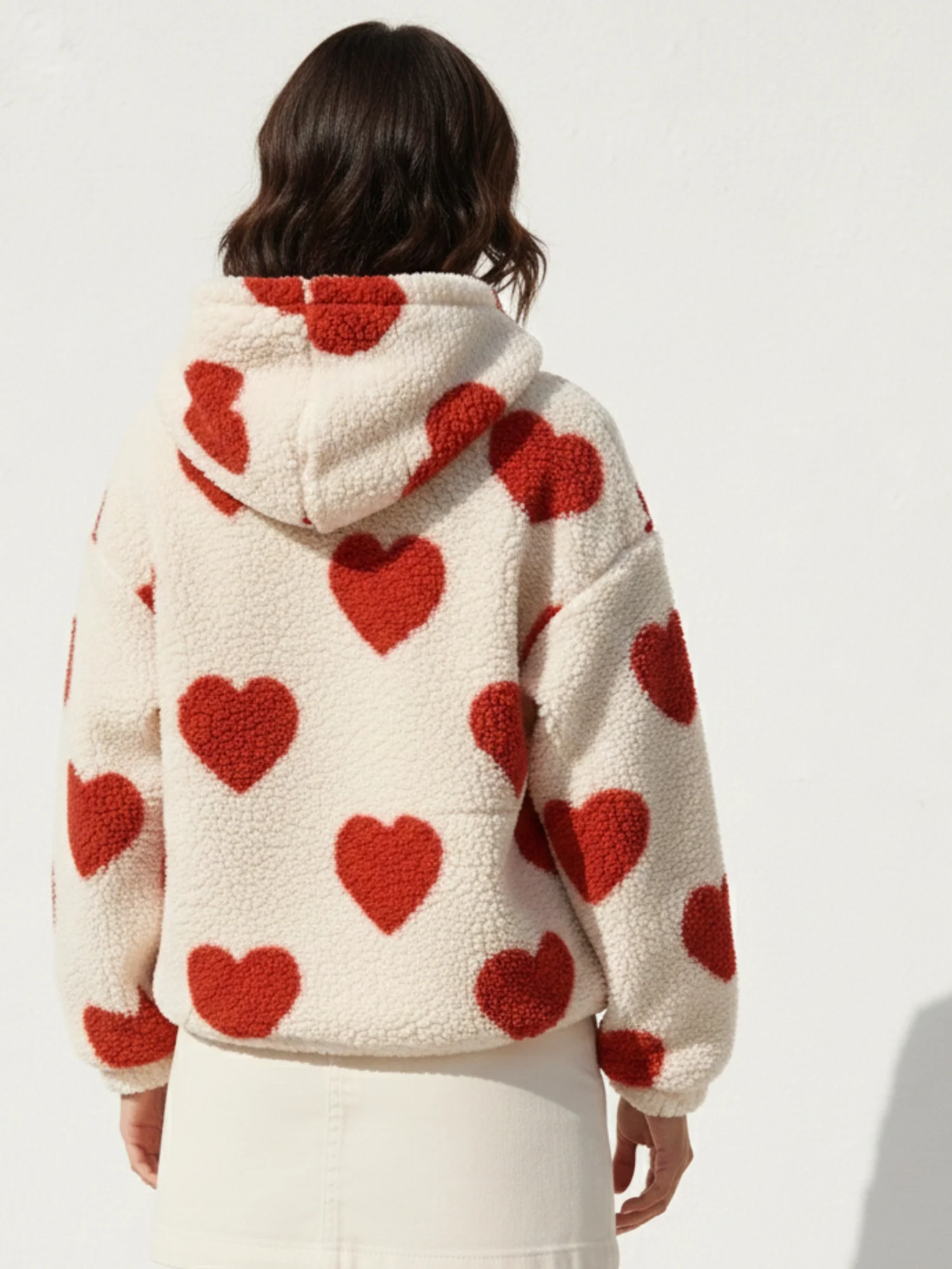 Red Full Sleeve Hooded Sweatshirt - Image 3
