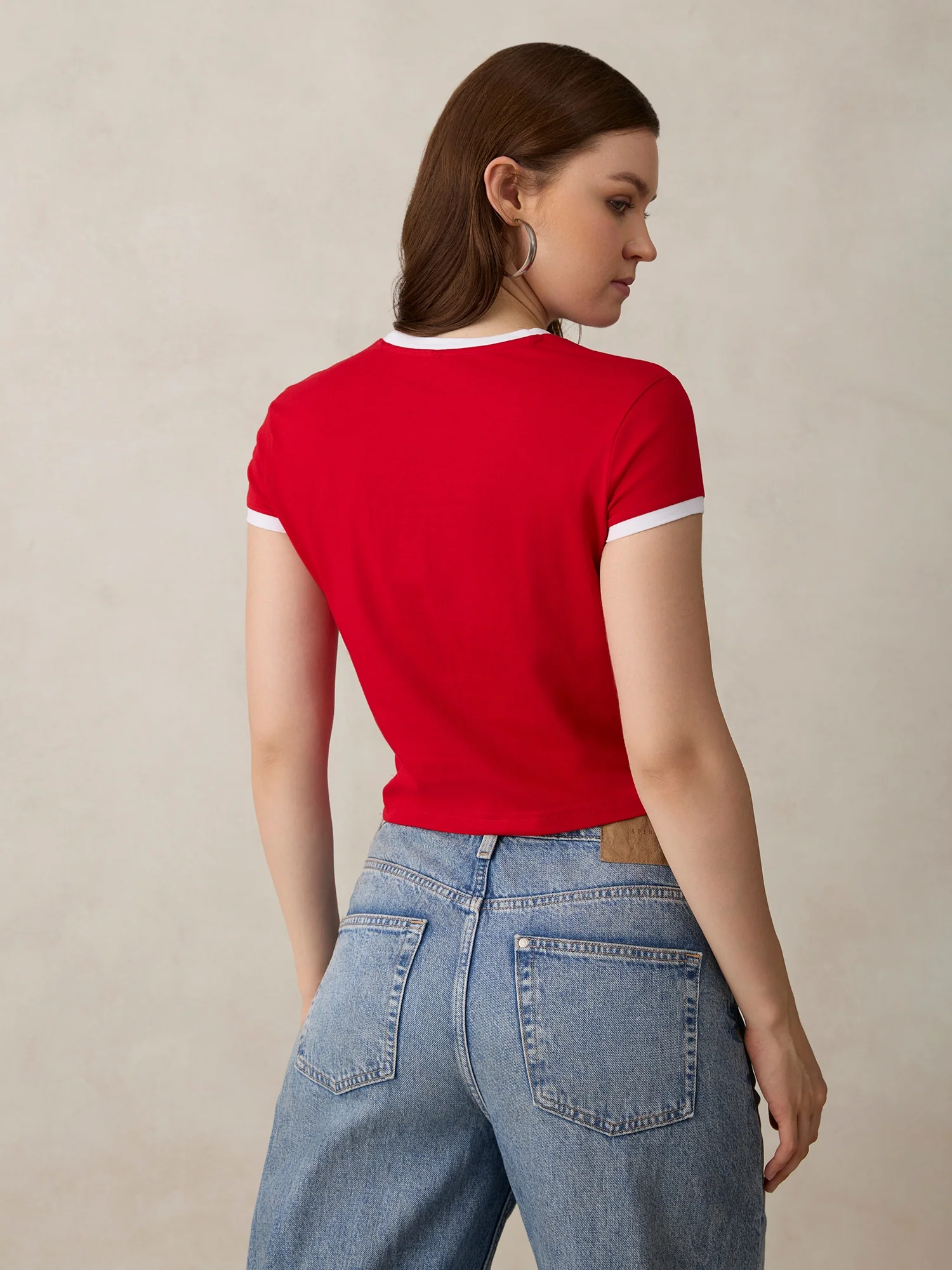 Red Graphic Cropped T-Shirt - Image 2