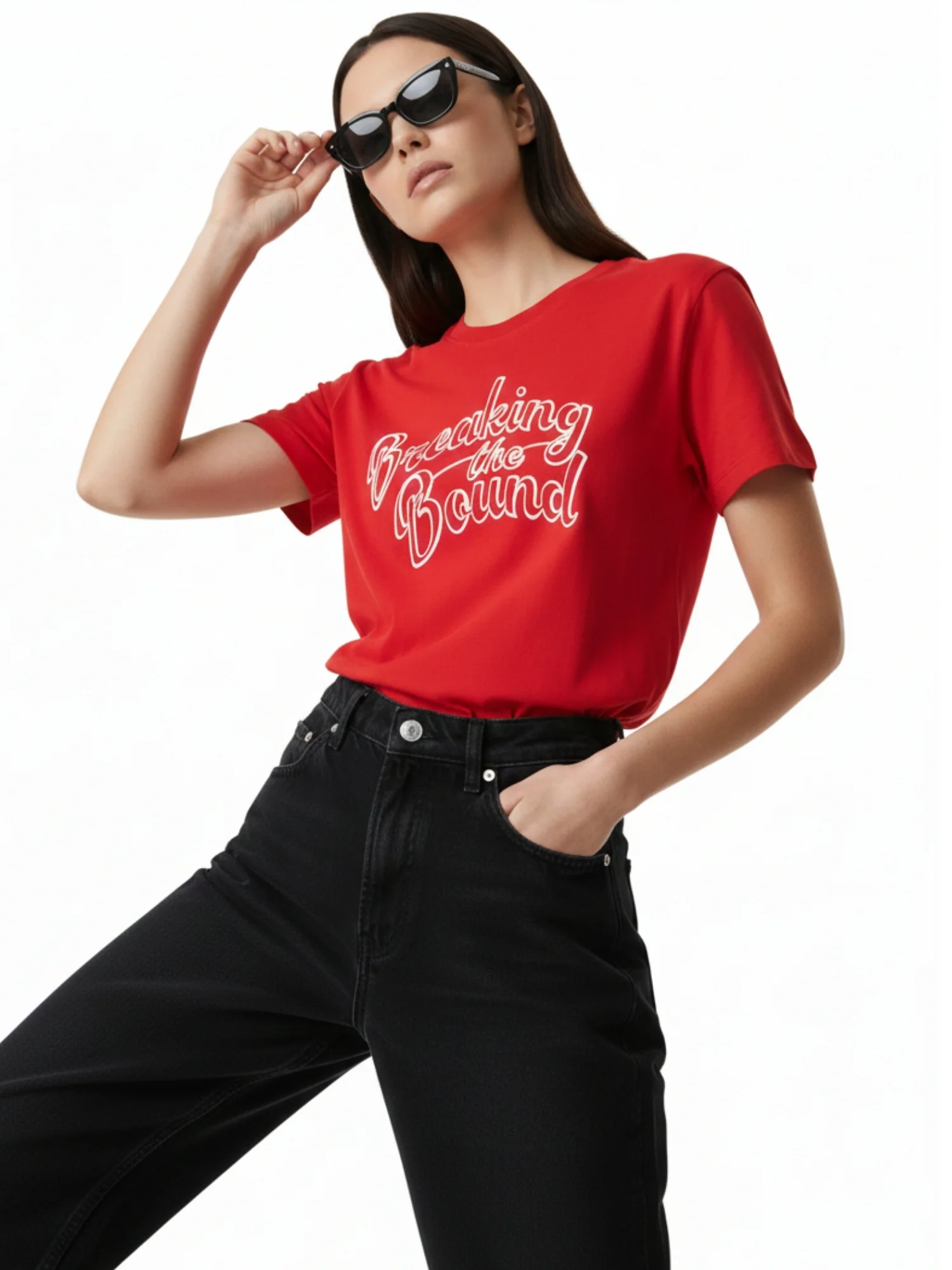 Red Short Sleeves Crew Neck T-Shirt - Image 2