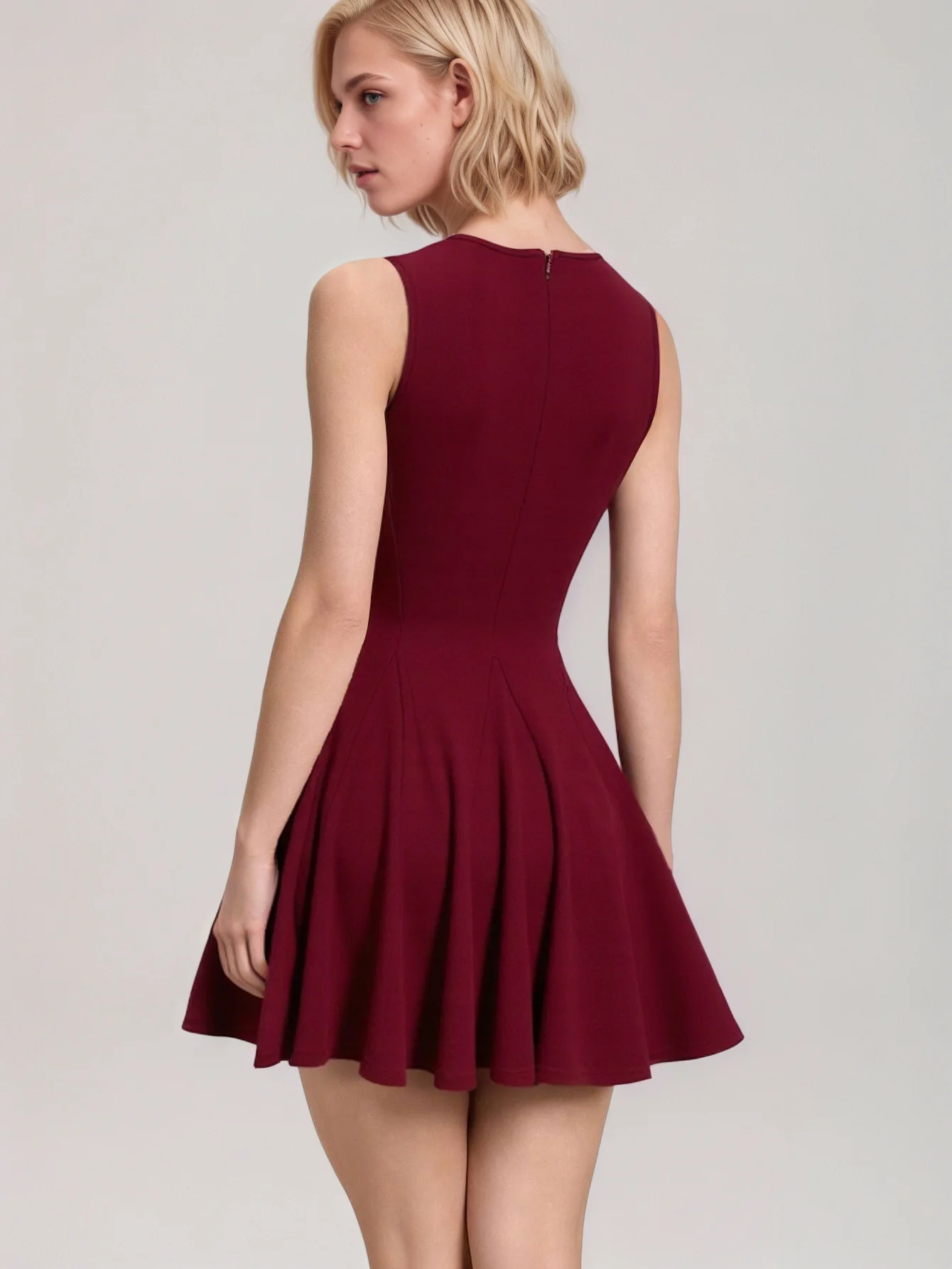 Red Sleeveless Front Bow Dress - Image 2