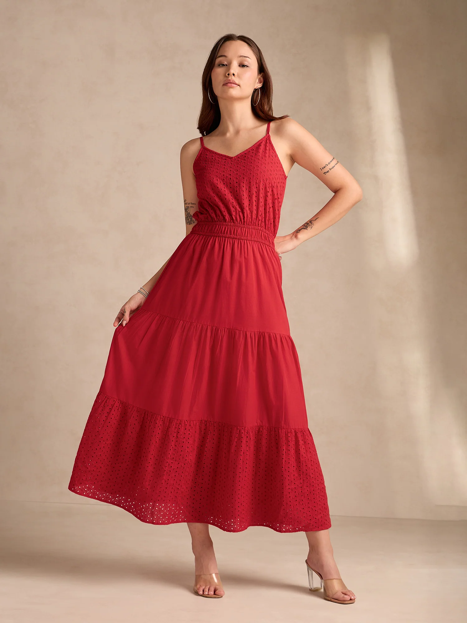 Red Strappy Schifley Maxi Dress - Image 4