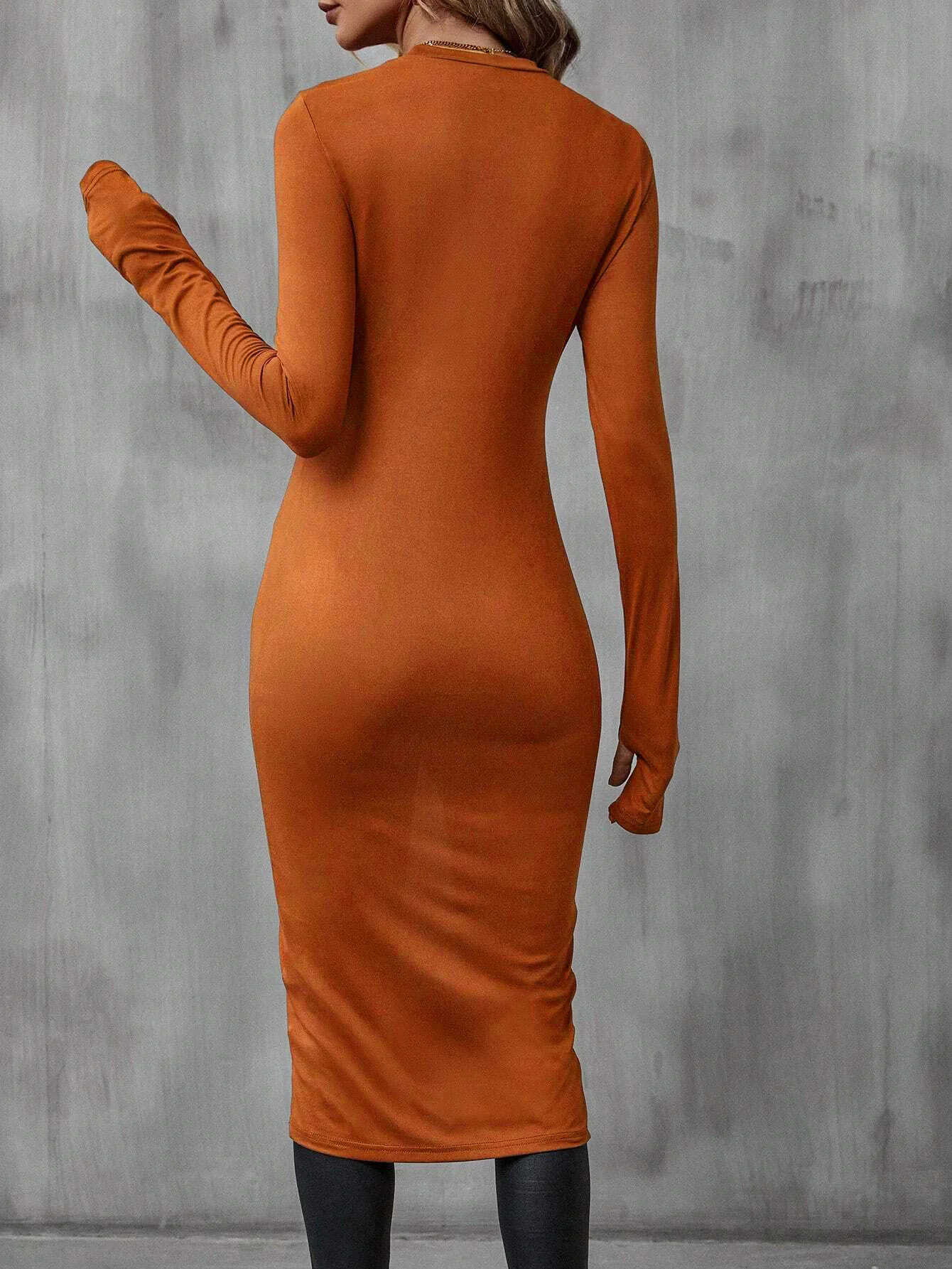 Rust Criss Cross Hem Longline Top - Image 4