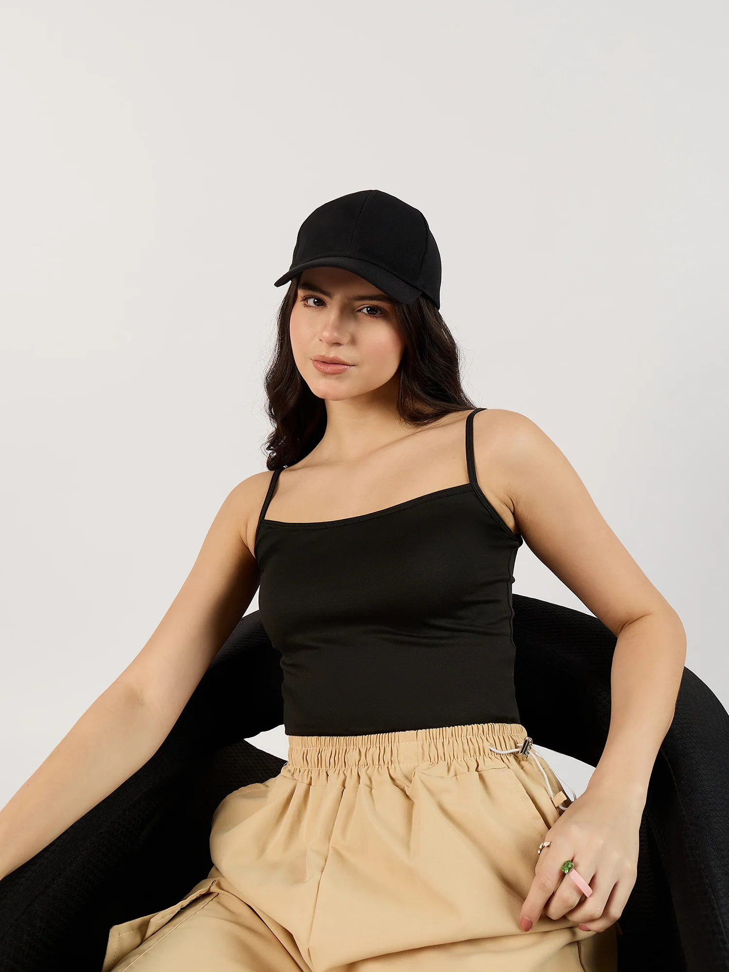 Solid Black Basic Cami Top - Image 5