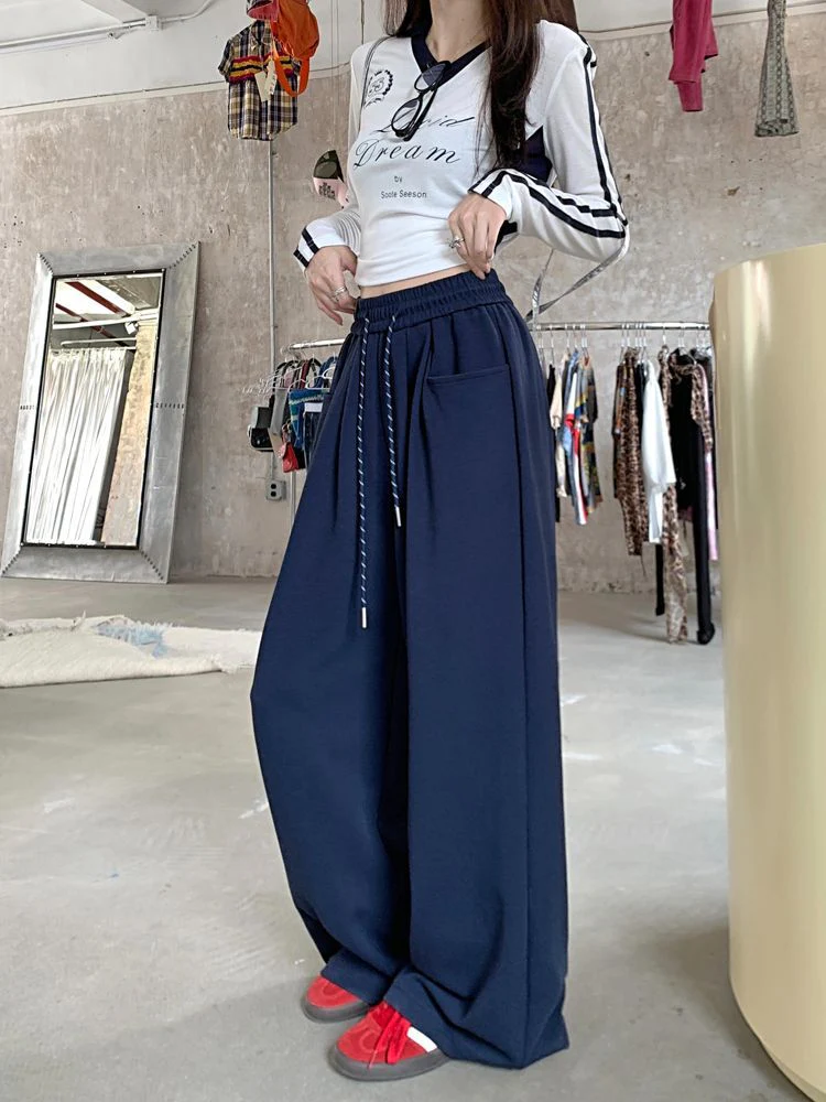 Navy Blue Solid High Waist Jogger - Image 2
