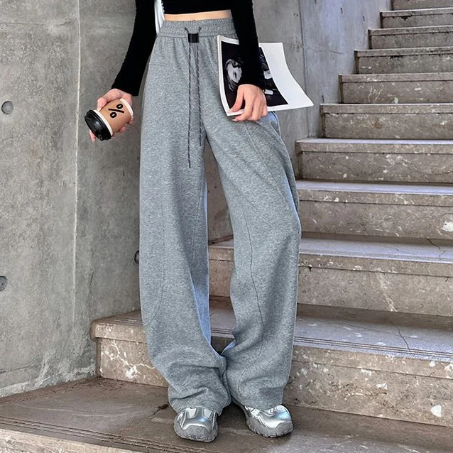 Grey Solid High Waist Jogger - Image 2