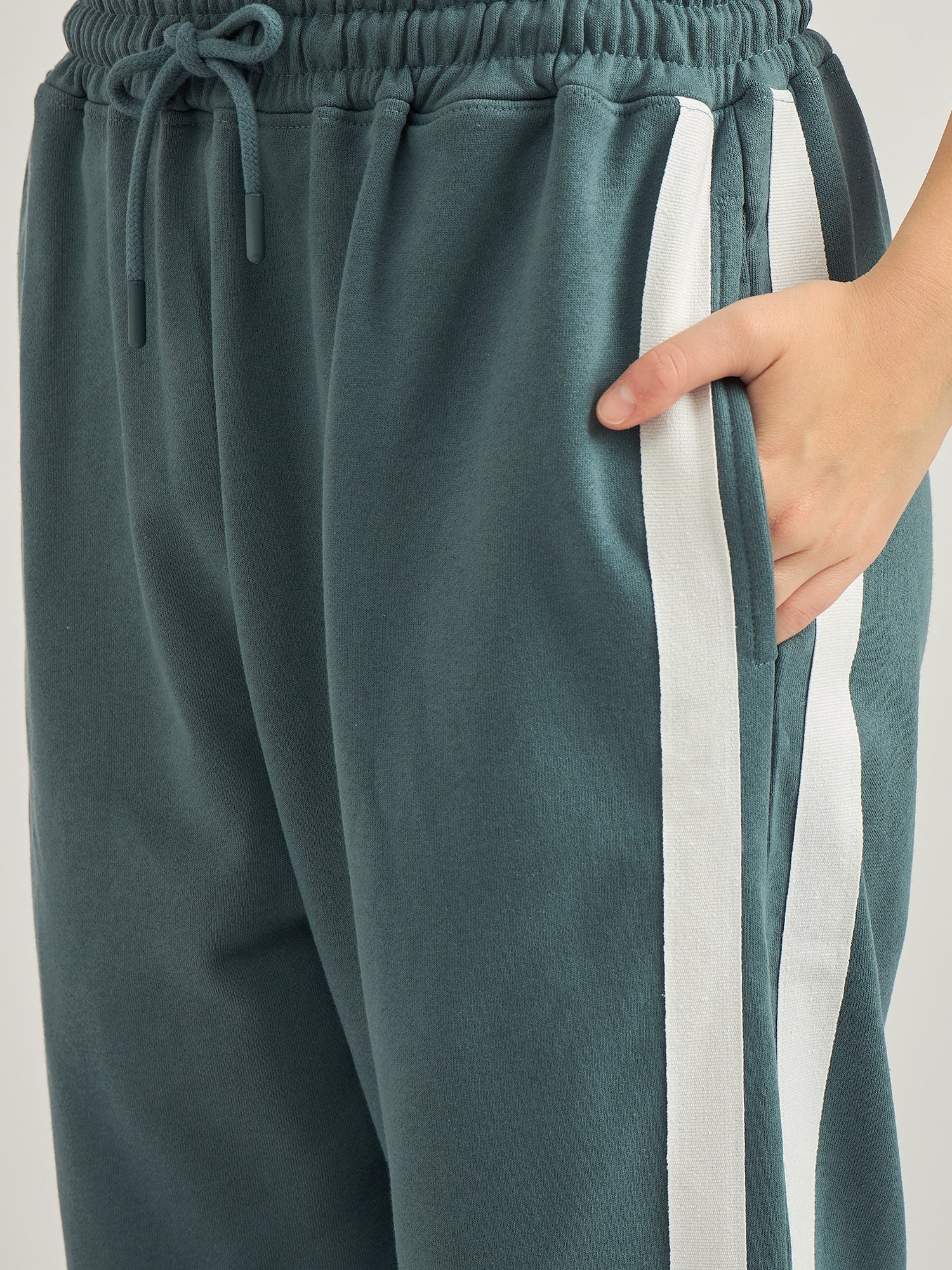 Teal Side Tape Printed Sweatpants - Image 4