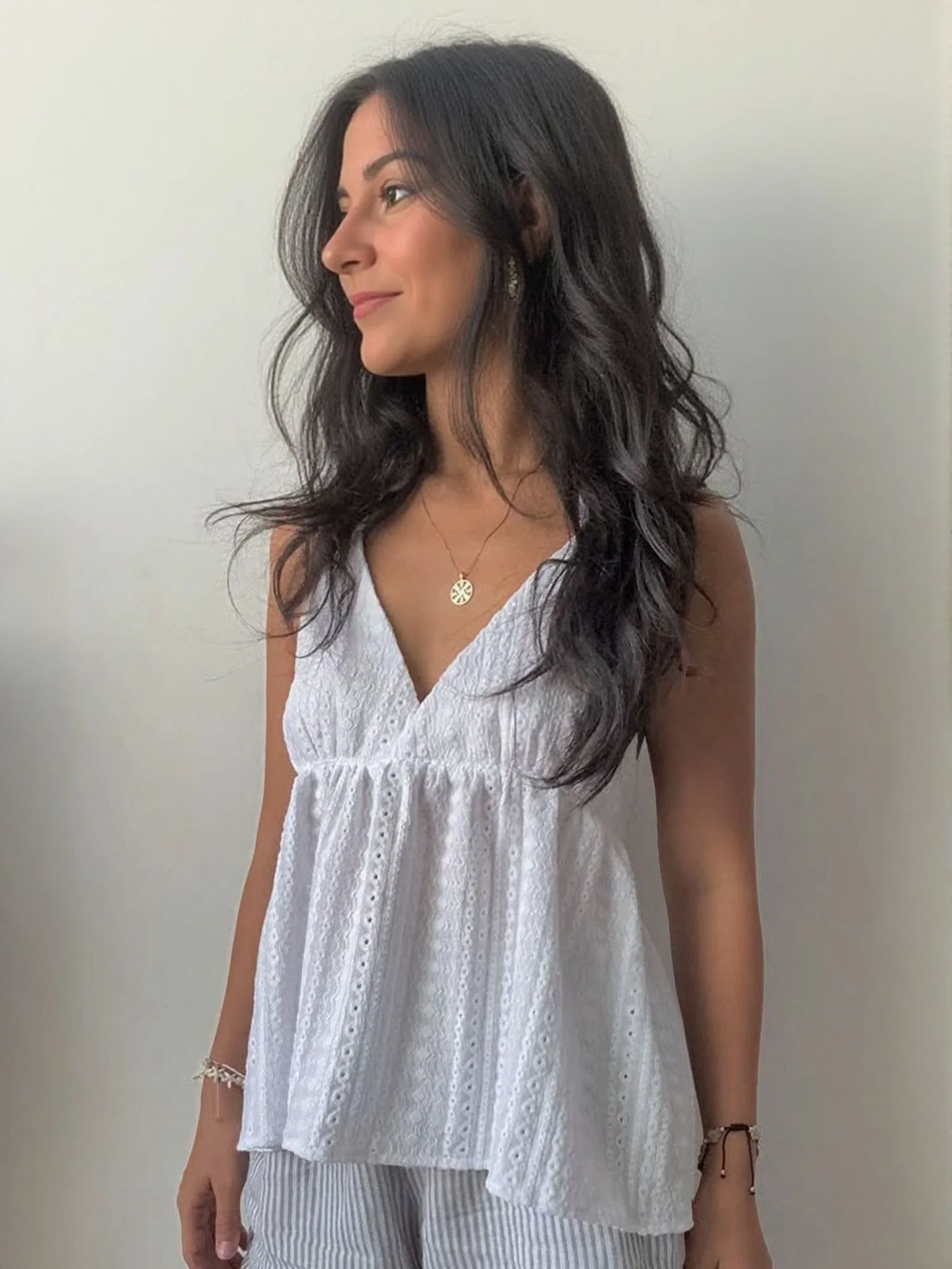 White A-Line Strappy Top - Image 2