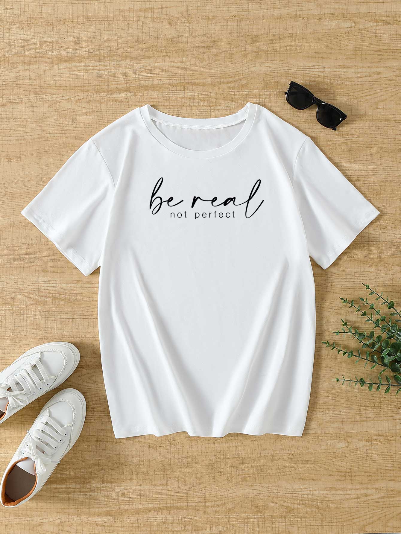 White Be Real Regular Tshirt