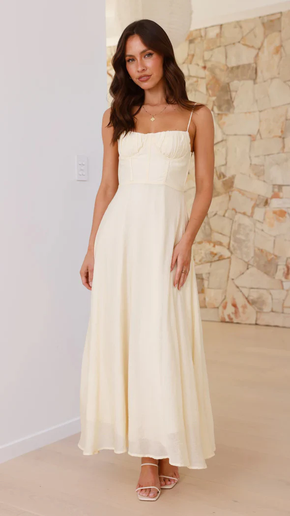 White Bustier Top Flowy Dress - Image 4