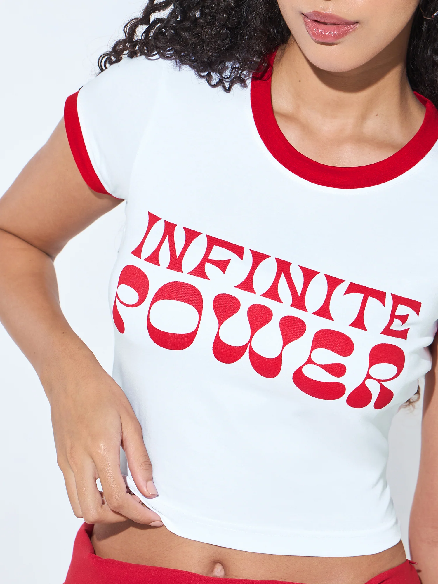 White Crew Neck Graphic Tshirt - Image 4